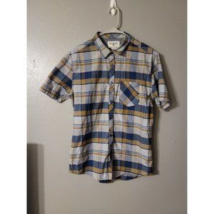 Billabong Men's Short Sleeve Plaid Button Up Shirt Size M